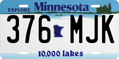 MN license plate 376MJK