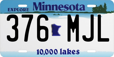 MN license plate 376MJL