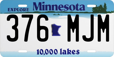 MN license plate 376MJM