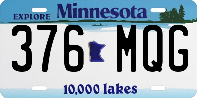 MN license plate 376MQG