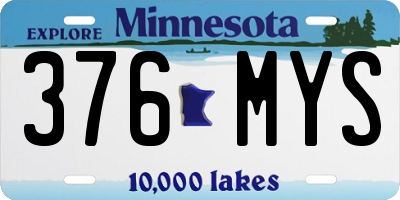 MN license plate 376MYS