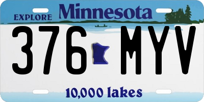 MN license plate 376MYV