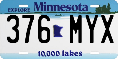 MN license plate 376MYX