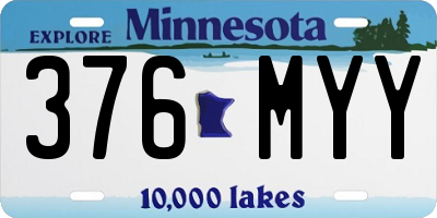 MN license plate 376MYY