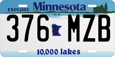 MN license plate 376MZB