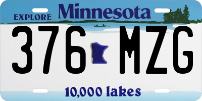 MN license plate 376MZG