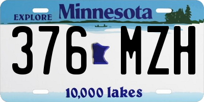 MN license plate 376MZH