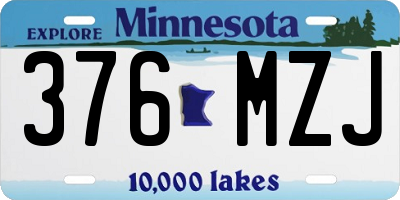 MN license plate 376MZJ