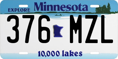 MN license plate 376MZL