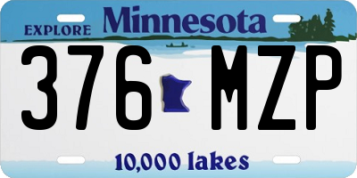 MN license plate 376MZP