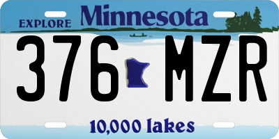 MN license plate 376MZR