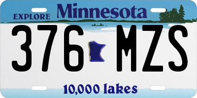 MN license plate 376MZS