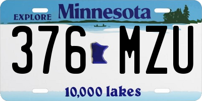 MN license plate 376MZU