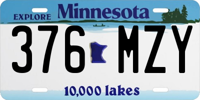 MN license plate 376MZY