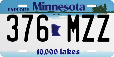 MN license plate 376MZZ