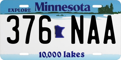 MN license plate 376NAA