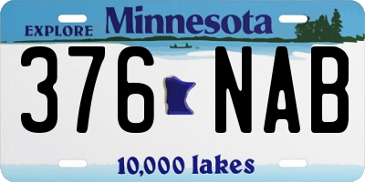 MN license plate 376NAB