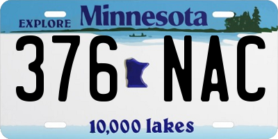 MN license plate 376NAC