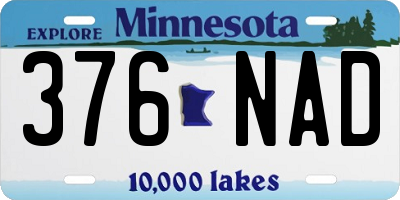 MN license plate 376NAD
