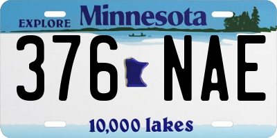 MN license plate 376NAE