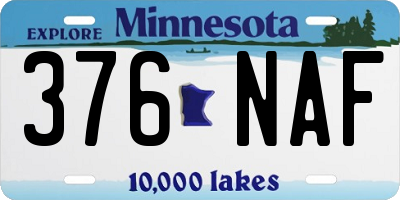 MN license plate 376NAF