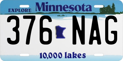 MN license plate 376NAG