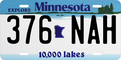 MN license plate 376NAH