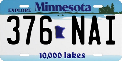MN license plate 376NAI
