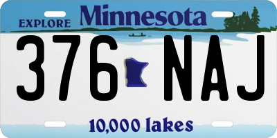 MN license plate 376NAJ