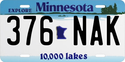 MN license plate 376NAK