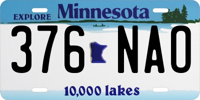 MN license plate 376NAO