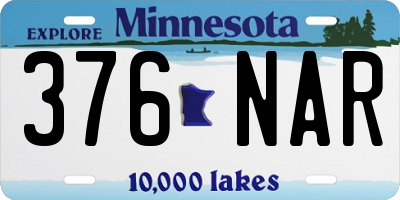 MN license plate 376NAR