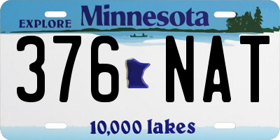MN license plate 376NAT