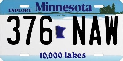 MN license plate 376NAW