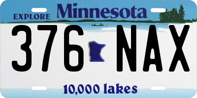 MN license plate 376NAX