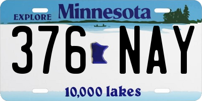 MN license plate 376NAY
