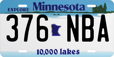 MN license plate 376NBA