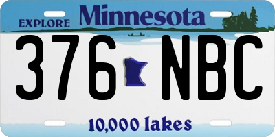 MN license plate 376NBC