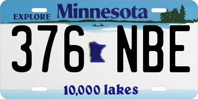 MN license plate 376NBE