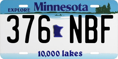 MN license plate 376NBF