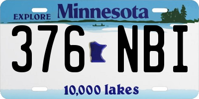 MN license plate 376NBI