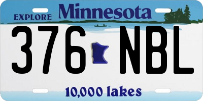 MN license plate 376NBL