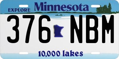 MN license plate 376NBM