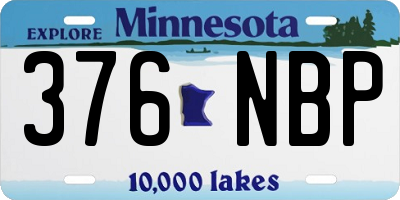 MN license plate 376NBP