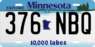 MN license plate 376NBQ