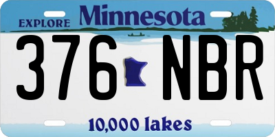 MN license plate 376NBR