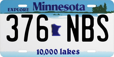 MN license plate 376NBS