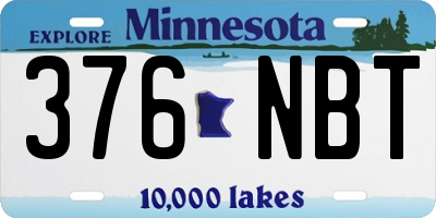 MN license plate 376NBT
