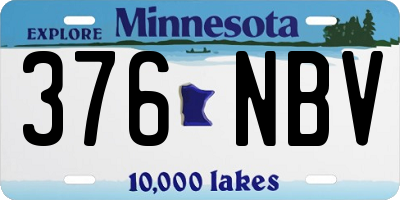 MN license plate 376NBV