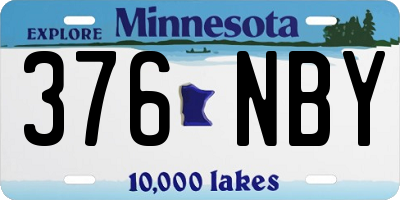 MN license plate 376NBY